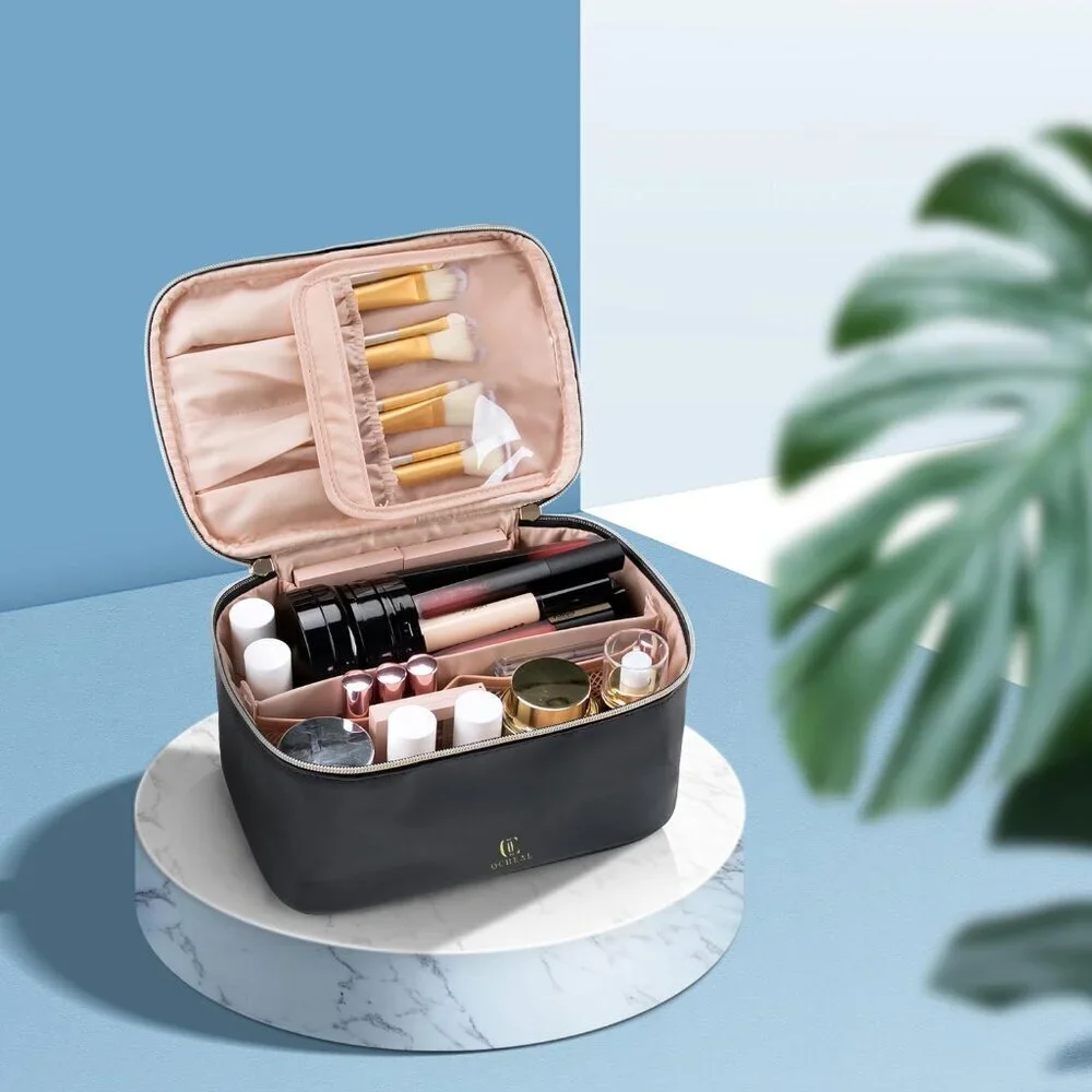 Makeup Bag, Portable Cosmetic Bag, Large Capacity Travel Makeup Case Organizer,